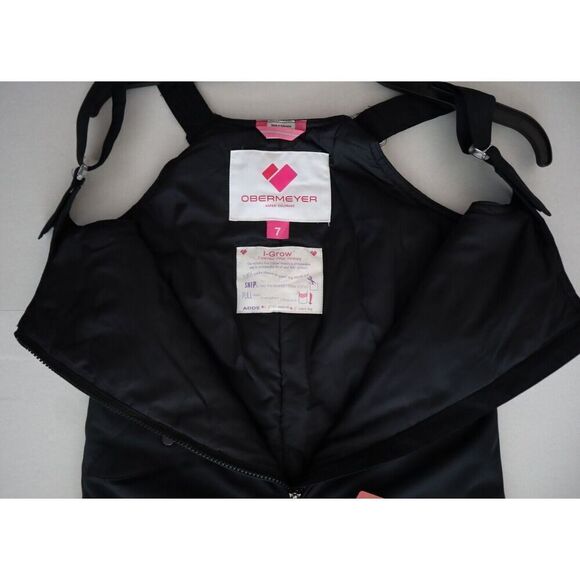 Obermeyer 55034-16009 Toddler Girls Sz 7 Black Snoverall Snow Pants - Picture 5 of 8